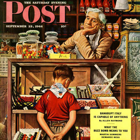 Stevan Dohanos Saturday Evening Post Candy 1944_09_23 Copyright crop | Best of 1940s Ad and Cover Art