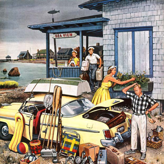 Stevan Dohanos Saturday Evening Post Car 1956_09_08 Copyright crop | Best of Vintage Cover Art 1900-1970