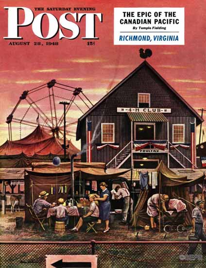 Stevan Dohanos Saturday Evening Post Four-H Fair 1948_08_28 | The Saturday Evening Post Graphic Art Covers 1931-1969