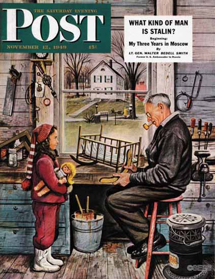 Stevan Dohanos Saturday Evening Post Grandpas Workshop 1949_11_12 | Mad ...