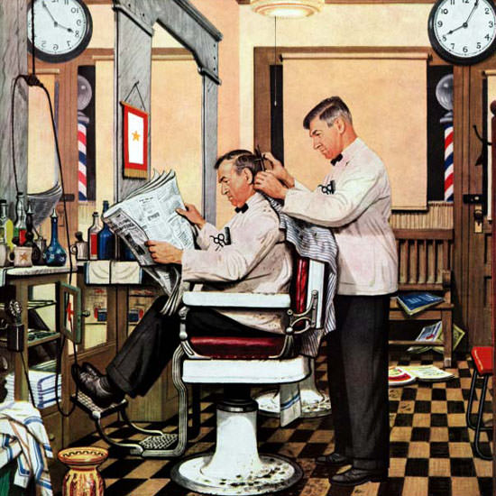 Stevan Dohanos Saturday Evening Post Hair 1946_01_26 Copyright crop | Best of Vintage Cover Art 1900-1970