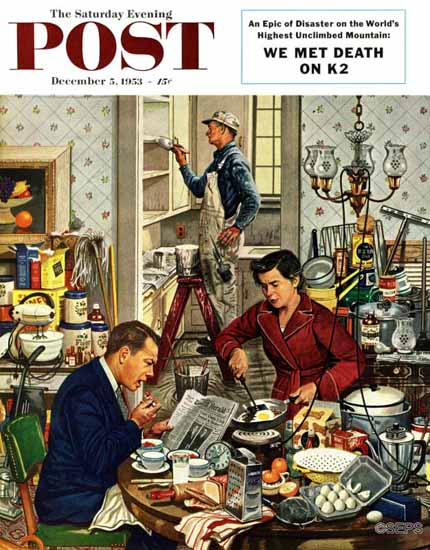 Stevan Dohanos Saturday Evening Post Home Improvement 1953_12_05 | The Saturday Evening Post Graphic Art Covers 1931-1969