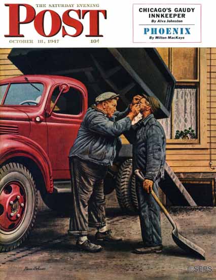 Stevan Dohanos Saturday Evening Post Speck of Coal 1947_10_18 | The Saturday Evening Post Graphic Art Covers 1931-1969