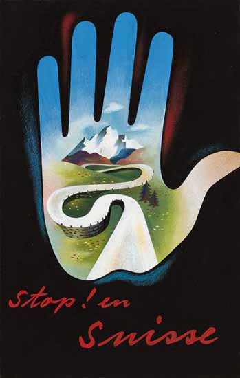 Stop en Suisse Swiss Mountains Switzerland 1937 | Vintage Travel Posters 1891-1970