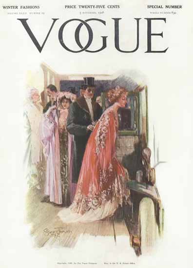 Stuart Travis Vogue Cover 1908-11-05 Copyright | Vogue Magazine Graphic Art Covers 1902-1958