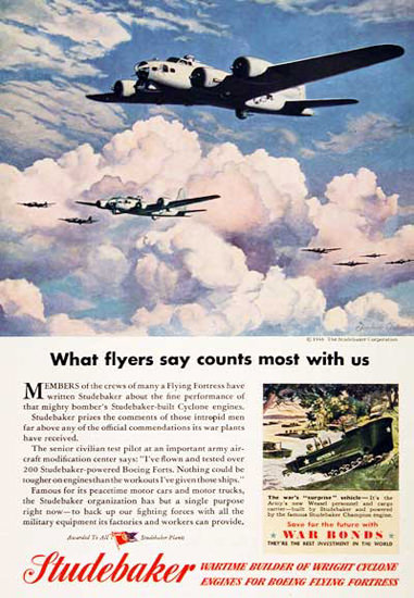 Studebaker Aircraft Engines 1945 Flyers Say | Vintage War Propaganda Posters 1891-1970