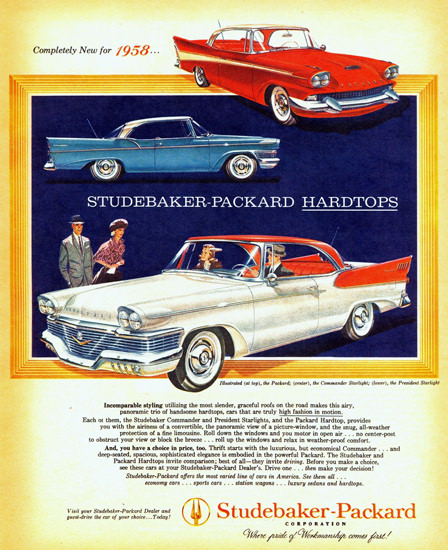 Studebaker-Packard Hardtops 1958 | Vintage Cars 1891-1970