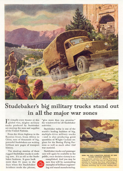 Studebakers Military Trucks In War Zones 1944 | Vintage War Propaganda Posters 1891-1970