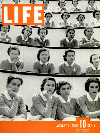 Student Nurses 31 Jan 1938 Copyright Life Magazine | Life Magazine BW Photo Covers 1936-1970