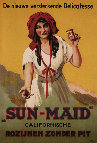 Sun-Maid Califonische Rozijnen Zonder Pit | Sex Appeal Vintage Ads and Covers 1891-1970