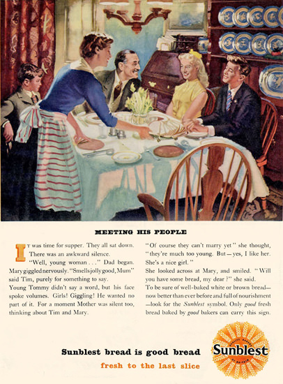 Sunblest Bread Meeting His People | Vintage Ad and Cover Art 1891-1970