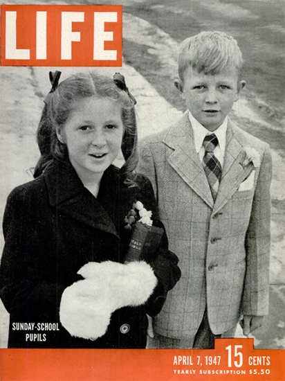 Sunday-School Pupils 7 Apr 1947 Copyright Life Magazine | Life Magazine BW Photo Covers 1936-1970