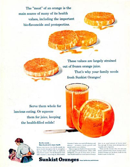 Sunkist Oranges 1957 Be A Good Mother | Vintage Ad and Cover Art 1891-1970