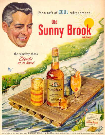 Sunny Brook Brand Whiskey Float 1951 | Vintage Ad and Cover Art 1891-1970