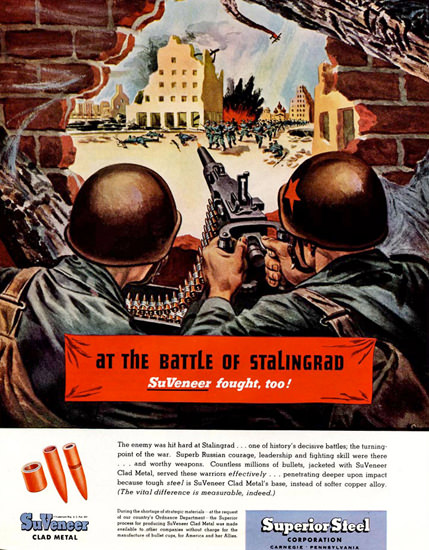 Superior Steel At Battle Of Stalingrad SuVeneer | Vintage War Propaganda Posters 1891-1970