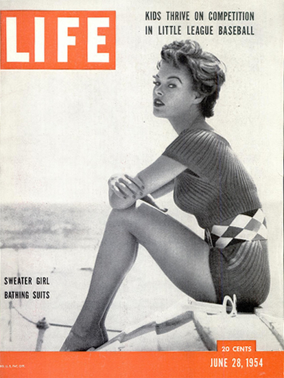 Sweater Girl Bathing Suits 28 Jun 1954 Copyright Life Magazine | Life Magazine BW Photo Covers 1936-1970