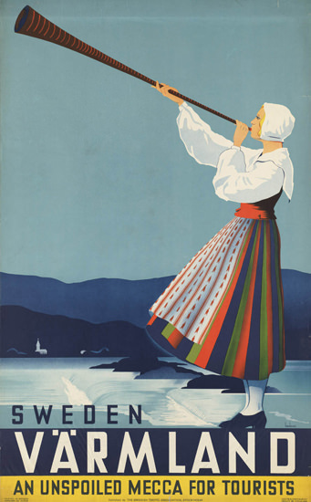 Sweden Vaermland Unspoiled Tourist Mecca 1936 | Vintage Travel Posters 1891-1970