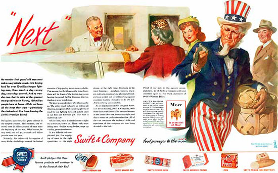 Swift Company Quality Foods Uncle Sam | Vintage Ad and Cover Art 1891-1970