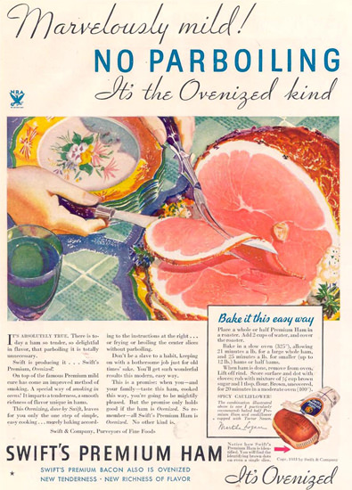 Swift Premium Ham Ovenized 1933 | Vintage Ad and Cover Art 1891-1970