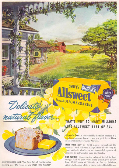 Swifts Allsweet Oleomargarine 1948 | Vintage Ad and Cover Art 1891-1970