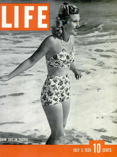 Swim Suit in Pacific 3 Jul 1939 Copyright Life Magazine | Life Magazine BW Photo Covers 1936-1970