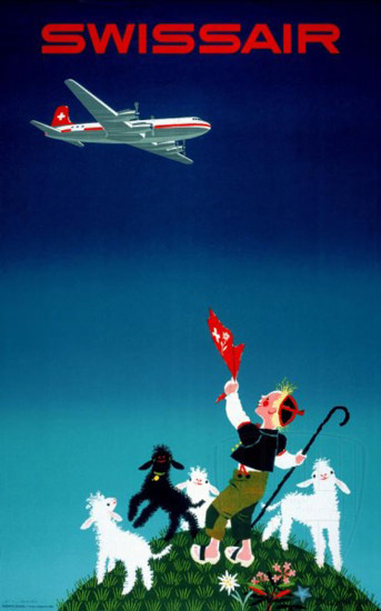 Swissair 1950s | Vintage Travel Posters 1891-1970