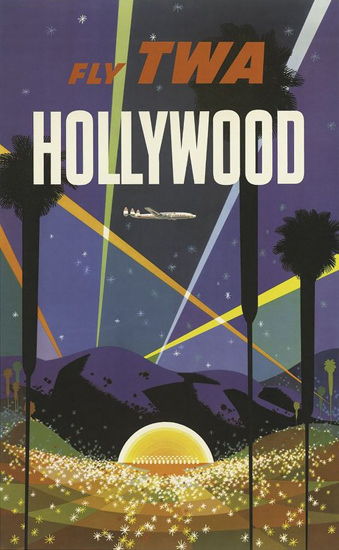 TWA Hollywood Super Constellation 1960s Klein | Vintage Travel Posters 1891-1970