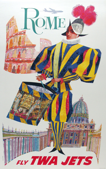 TWA Rome Italy 1965 Vatican Swiss Guard | Vintage Travel Posters 1891-1970