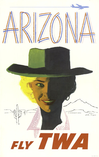 TWA Trans World Airlines Arizona 1955 | Sex Appeal Vintage Ads and Covers 1891-1970