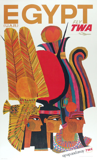 TWA Trans World Airlines Egypt 1965 | Vintage Travel Posters 1891-1970