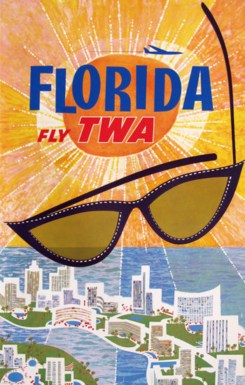 TWA Trans World Airlines Florida 1965 | Vintage Travel Posters 1891-1970