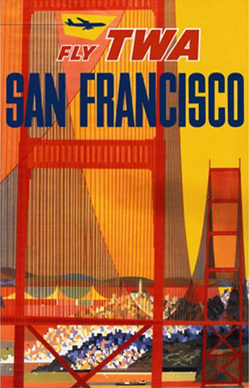 TWA Trans World Airlines San Francisco 1958 | Vintage Travel Posters 1891-1970