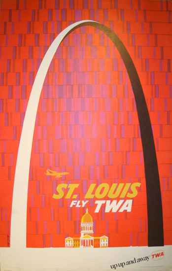 TWA Trans World Airlines St Louis 1960s | Vintage Travel Posters 1891-1970