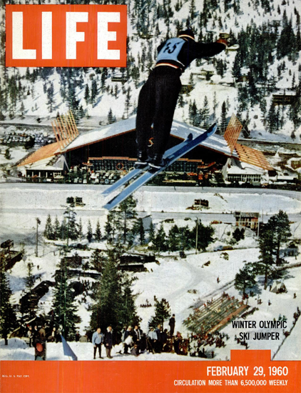 Tamas Sudar Olympic Ski Jumper 29 Feb 1960 Copyright Life Magazine | Life Magazine Color Photo Covers 1937-1970