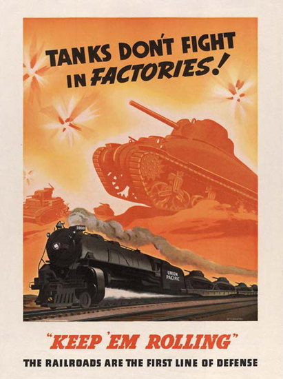 Tanks Dont Fight In Factories Keep Em Rolling | Vintage War Propaganda Posters 1891-1970