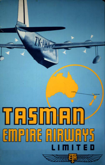 Tasman Empire Airways Limited 1940s Blue | Vintage Travel Posters 1891-1970