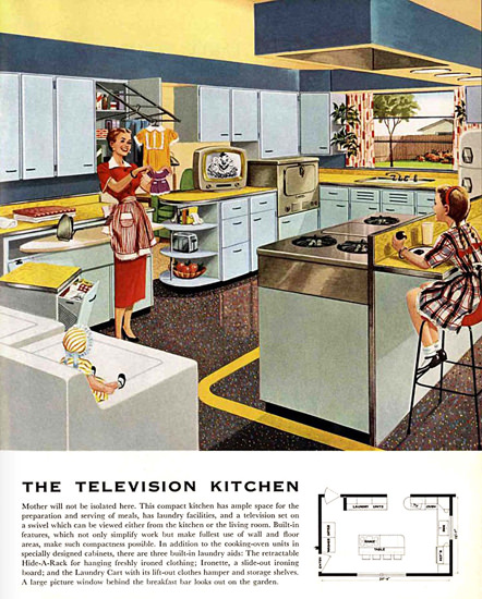 The Television Kitchen 1953 | Vintage Ad and Cover Art 1891-1970