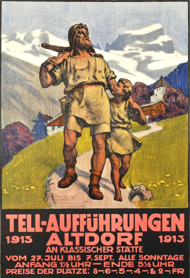 Tell-Aufführungen Altdorf  Switzerland 1913 | Vintage Ad and Cover Art 1891-1970