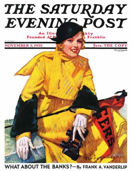 Tempest Inman Saturday Evening Post Football Fan 1932_11_05 | The Saturday Evening Post Graphic Art Covers 1931-1969