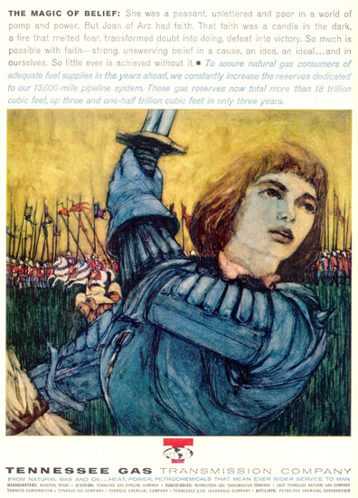 Tennessee Gas Joan Of Arc  Belief 1962 | Vintage Ad and Cover Art 1891-1970