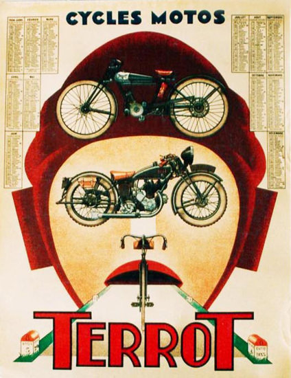 Terrot Cie Dijon Cycles Motos 1930s | Vintage Travel Posters 1891-1970