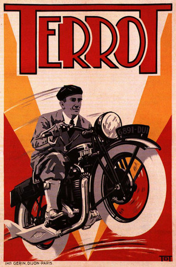 Terrot Cie Dijon Motorcycles 1932 V Dumay | Vintage Travel Posters 1891-1970