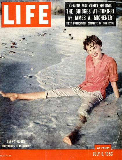 Terry Moore Sexy Tomboy 6 Jul 1953 Copyright Life Magazine | Life Magazine Color Photo Covers 1937-1970