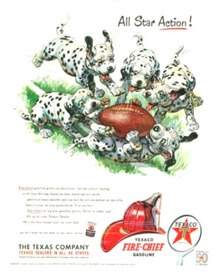 Texaco Fire-Chief 1952 Dalmatian Puppies | Vintage Ad and Cover Art 1891-1970