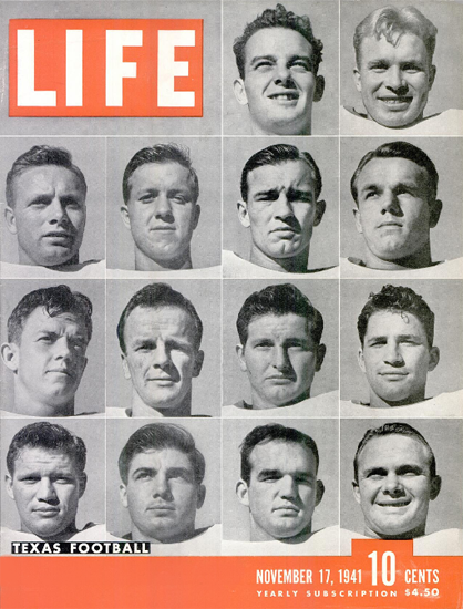 Texas Football 17 Nov 1941 Copyright Life Magazine | Life Magazine BW Photo Covers 1936-1970