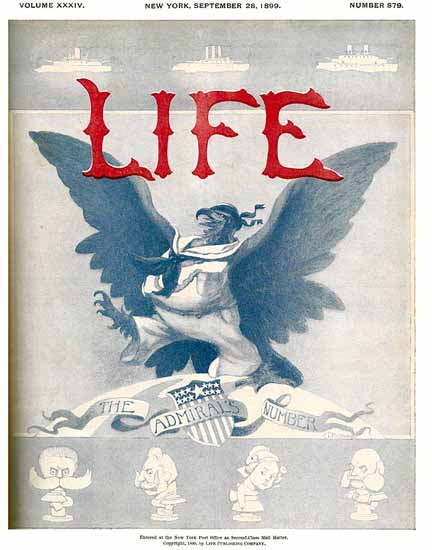 The Admirals Number Life Humor Magazine 1899-09-28 Copyright | Life Magazine Graphic Art Covers 1891-1936