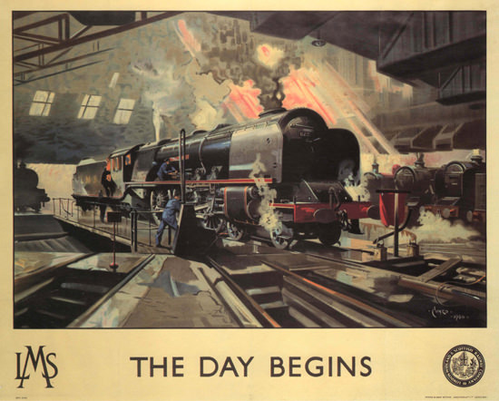 The Day Begins LMS United Kingdom | Vintage Travel Posters 1891-1970