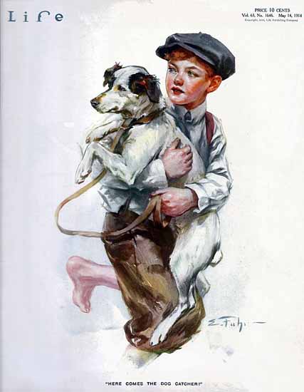 The Dog Catcher Life Humor Magazine 1914-05-14 Copyright | Life Magazine Graphic Art Covers 1891-1936