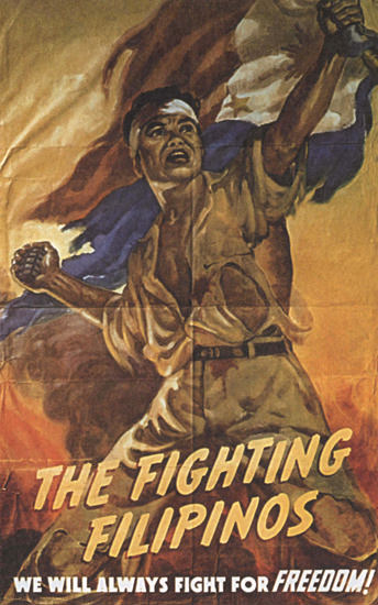 The Fighting Filipinos For Freedom Philippine | Vintage War Propaganda Posters 1891-1970