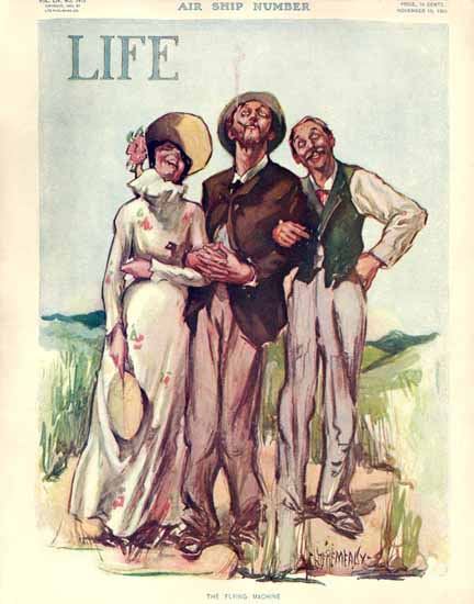 The Flying Machine Life Humor Magazine 1909-11-18 Copyright | Life Magazine Graphic Art Covers 1891-1936